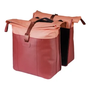Dubbele fietstas Basil Vive MIK 28-35L 14 x 30 x 38 cm - bordeaux/roze
