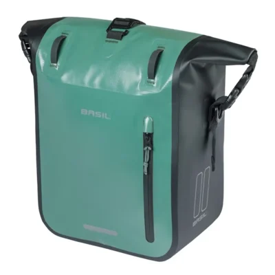 Enkele fietstas Basil Rivo M tarpaulin MIK 12-15L 14 x 25 x 38 cm - groen/zwart