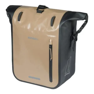 Enkele fietstas Basil Rivo M tarpaulin MIK 12-15L 14 x 25 x 38 cm - zand/zwart