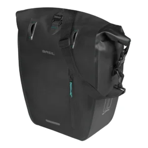 Enkele fietstas Basil Rivo L tarpaulin MIK 25-31L 14 x 28 x 43 cm - zwart