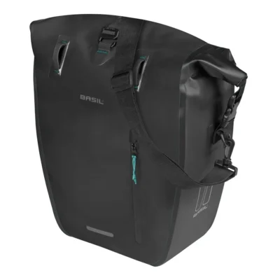 Enkele fietstas Basil Rivo L tarpaulin MIK 25-31L 14 x 28 x 43 cm - zwart