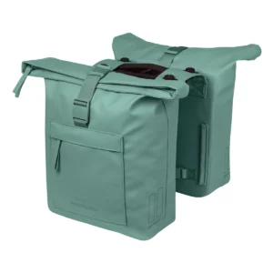 Dubbele fietstas Basil Brooklyn MIK 41L 14 x 30 x 37 cm - groen