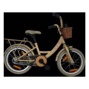Kinderfiets Bikefun Girly 16 inch - met mandje en remnaaf - Goud