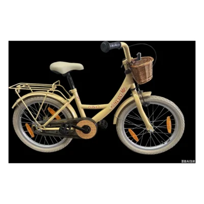 Kinderfiets Bikefun Girly 18 inch - met mandje en remnaaf - Goud
