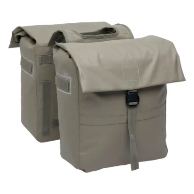 Dubbele fietstas New Looxs Leeds Double - 38 liter - 33 x 18 x 38 cm (2x) - Taupe