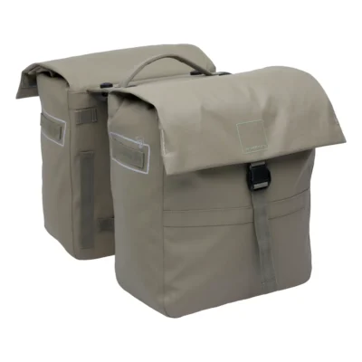 Dubbele fietstas New Looxs Leeds Double MIK 2.0 - 38 liter - 33 x 18 x 38 cm (2x) - Taupe