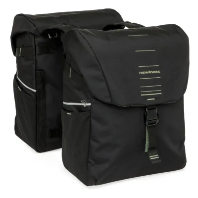 Dubbele fietstas New Looxs Vigo Double - 40 liter - 30 x 19 x 40 cm (2x) - Black-Green