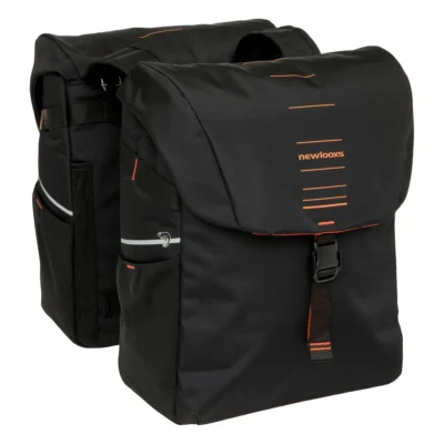 Dubbele fietstas New Looxs Vigo Double - 40 liter - 30 x 19 x 40 cm (2x) - Black-Orange