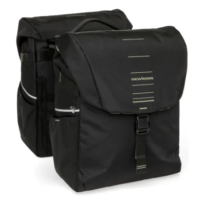 Dubbele fietstas New Looxs Vigo Double MIK 2.0 - 40 liter - 30 x 19 x 40 cm (2x) - Black-Green