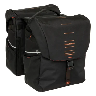 Dubbele fietstas New Looxs Vigo Double RackTime 2.0 - 40 liter - 30 x 19 x 40 cm (2x) - Black-Orange
