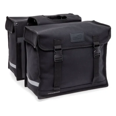 Dubbele fietstas New Looxs Canvas Deluxe - 46 liter - 39 x 18 x 33 cm (2x) - Black