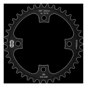 Kettingblad 38T KMC BCD 104 mm - 1/2" x 1/8" wide - zwart