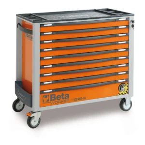 Beta Worker gereedschapswagen (oranje) met 9 laden en 716 delig assortiment, inclusief gratis Playstation 5