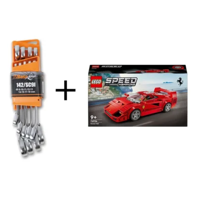 9-delige Beta Tool set omschakelbare ratelringsteeksleutels in houder, inclusief gratis Lego
