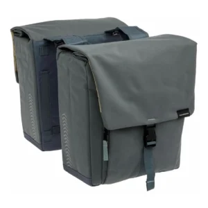 Dubbele fietstas New Looxs Tulum 32 liter 35 x 17 x 37 cm (2x) - grijs/groen