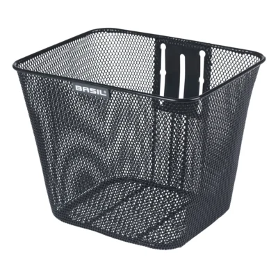 Fietsmand Basil Bilbao met vaste montage 26 x 22 x 27 cm - zwart