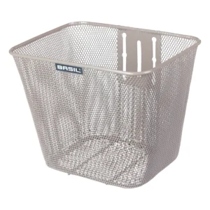 Fietsmand Basil Bilbao met vaste montage 26 x 22 x 27 cm - nude metallic