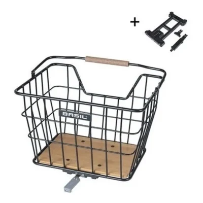 Fietsmand Basil Nordland MIK 23 Liter 23 x 33 x 19 cm voor- en/of achterop zwart bruin