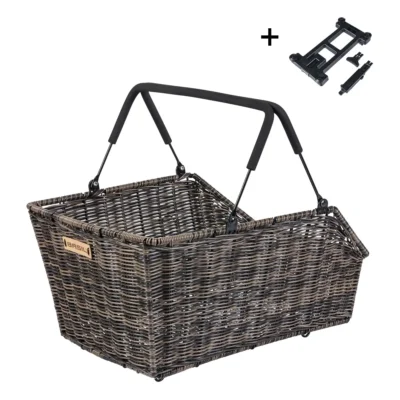Fietmand Basil Cento Rattan Look met MIK bevestiging 22 liter 41 x 25 x 12 cm - bruin