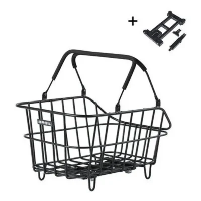 Fietsmand Basil Cento Alu met MIK bevestiging 14 liter 39 x 24 x 15 - zwart