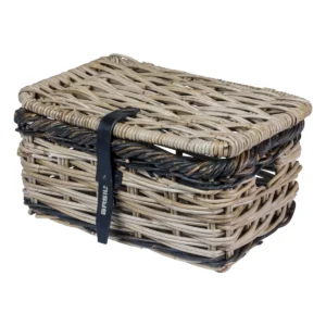 Fietsmand Basil Dijon S met deksel 27 x 39 x 21 cm - grijs zwart