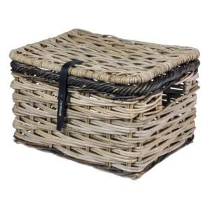 Fietsmand Basil Dijon L met deksel 36 x 49 x 30 cm - grijs zwart