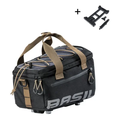 Bagagedragertas Basil Miles MIK 7 liter 29 x 18 x 17 cm - zwart/grijs