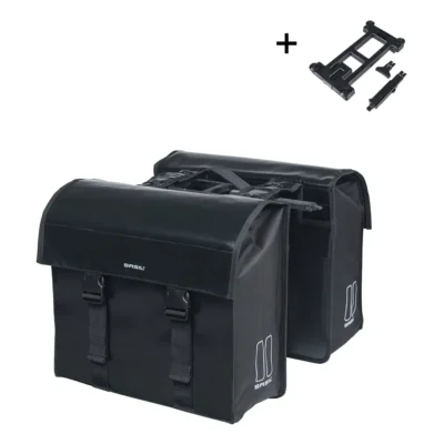 Dubbele fietstas Basil Urban Load MIK 48-53 liter - zwart