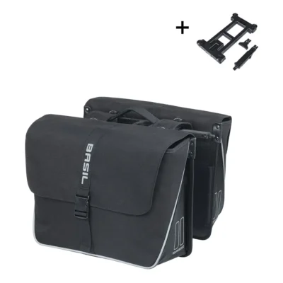 Dubble fietstas Basil Forte MIK 35 liter 15 x 38 x 30 cm - zwart