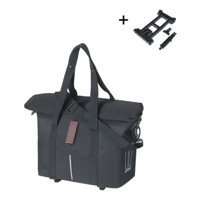 Fietshandtas Basil City MIK 8 - 11 liter 19 x 30 x 26 cm - zwart