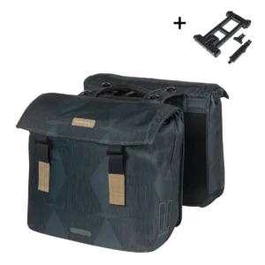 Dubbele fietstas Basil Elegance MIK 40-49 liter - estate blauw