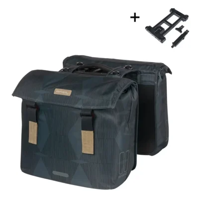 Dubbele fietstas Basil Elegance MIK 40-49 liter - estate blauw