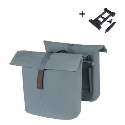 Dubbele fietstas Basil City MIK 28-32 liter - graphite blue