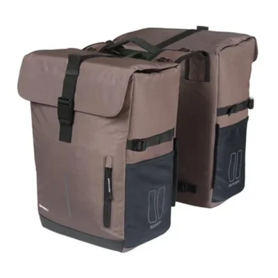 Dubbele fietsas Basil Move 30 liter 16 x 27 x 38 cm - bruin