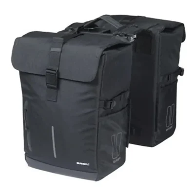 Dubbele fietstas Basil Move MIK 30 liter 16 x 27 x 38 cm - zwart
