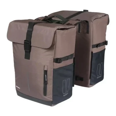 Dubbele fietstas Basil Move MIK 30 liter 16 x 27 x 38 cm - bruin