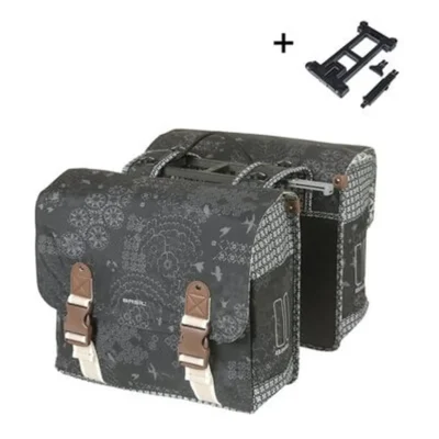 Dubbele Fietstas Basil Bohème MIK 35 liter - Zwart / Charcoal