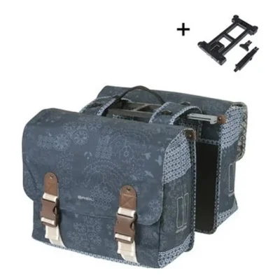 Dubbele fietstas Basil Bohème MIK 35 liter - indigo blauw