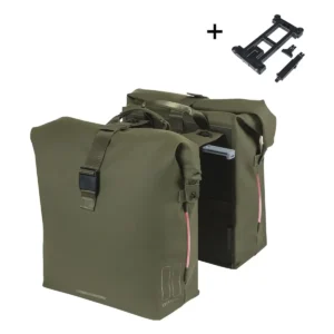 Dubbele fietstas Basil SoHo Nordlicht MIK 41 liter 15 x 31 x 38 cm - Moss Green