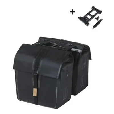 Dubbele fietstas Basil Urban Dry MIK 50 liter 16 x 31 x 32 cm (2x) - Mat zwart
