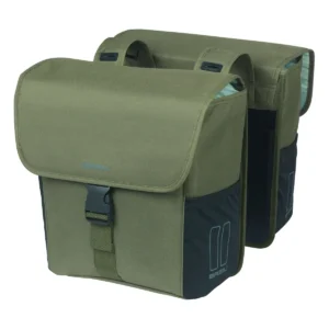 Dubbele fietstas Basil GO 32 liter - 14 x 27 x 31 cm - donkergroen