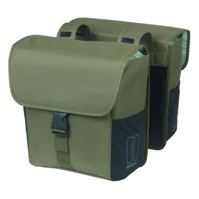 Dubbele fietstas Basil GO 32 liter - 14 x 27 x 31 cm - donkergroen