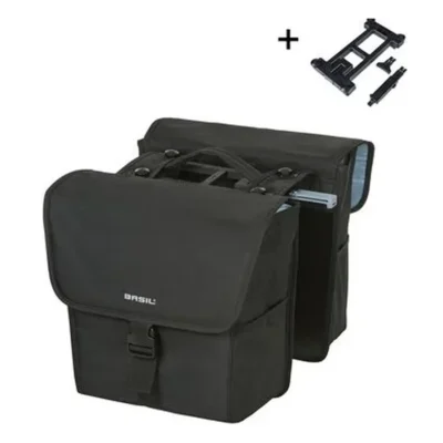 Dubbele fietstas Basil GO MIK 32 liter - zwart