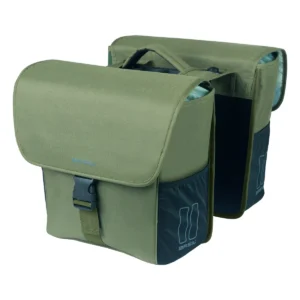 Dubbele fietstas Basil GO MIK 32 liter 14 x 27 x 31 cm - donkergroen