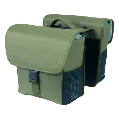 Dubbele fietstas Basil GO MIK 32 liter 14 x 27 x 31 cm - donkergroen