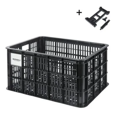 Fietskrat Basil L gerecycled kuntstof MIK 40 liter - zwart